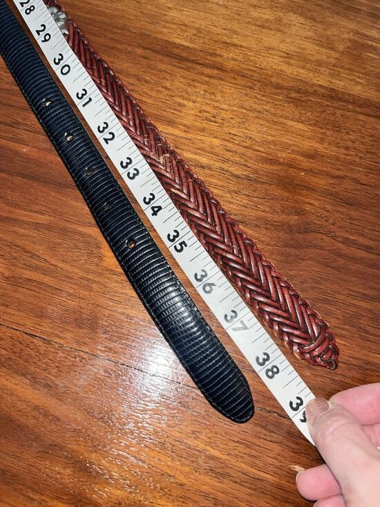 Brighton Braided Brown & Black Belts Size Large, set of 2 Unique Buckles USA main image 6